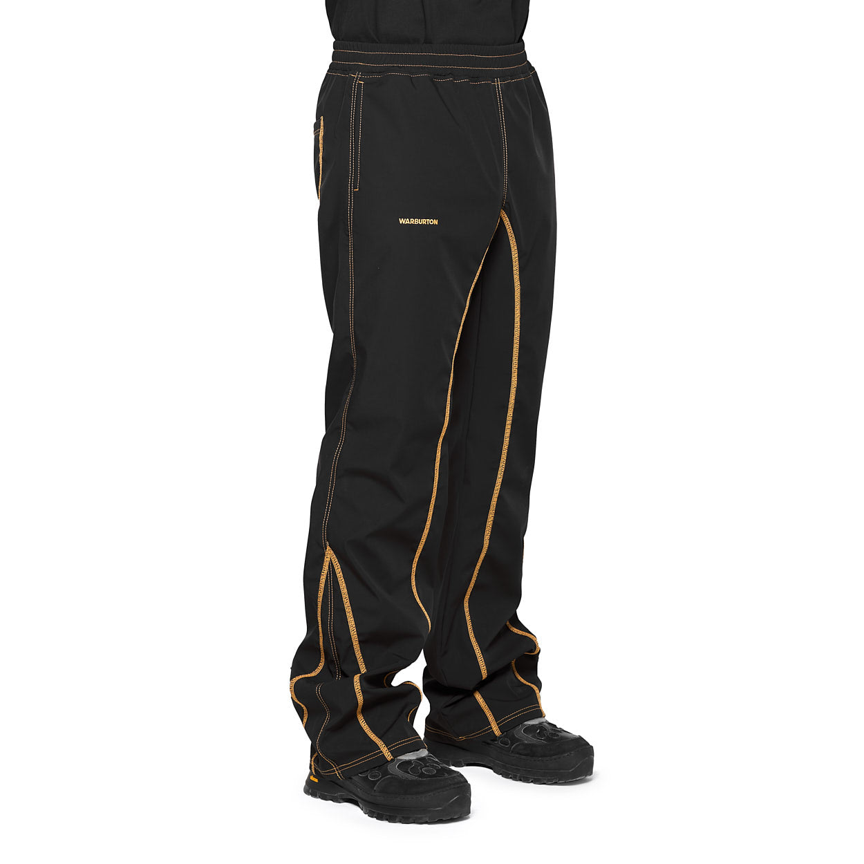 Overlocked Black Trousers