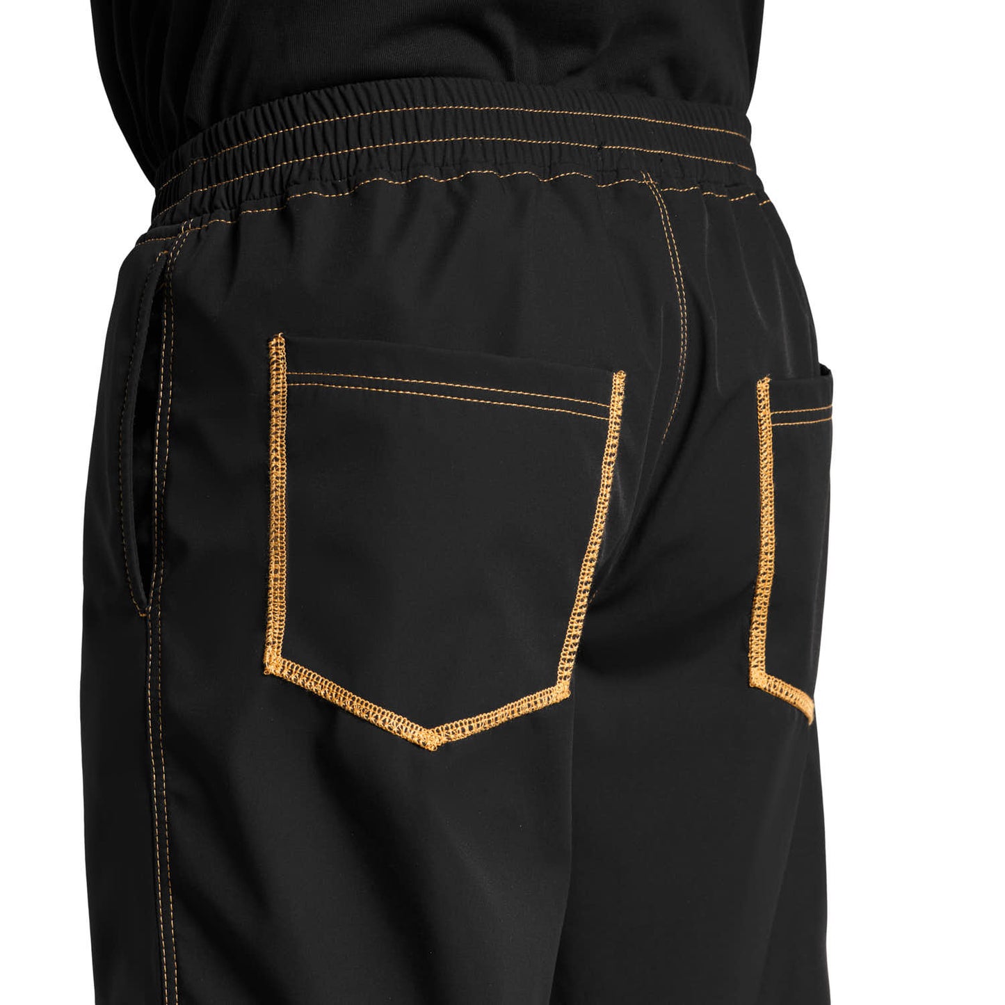Overlocked Black Trousers