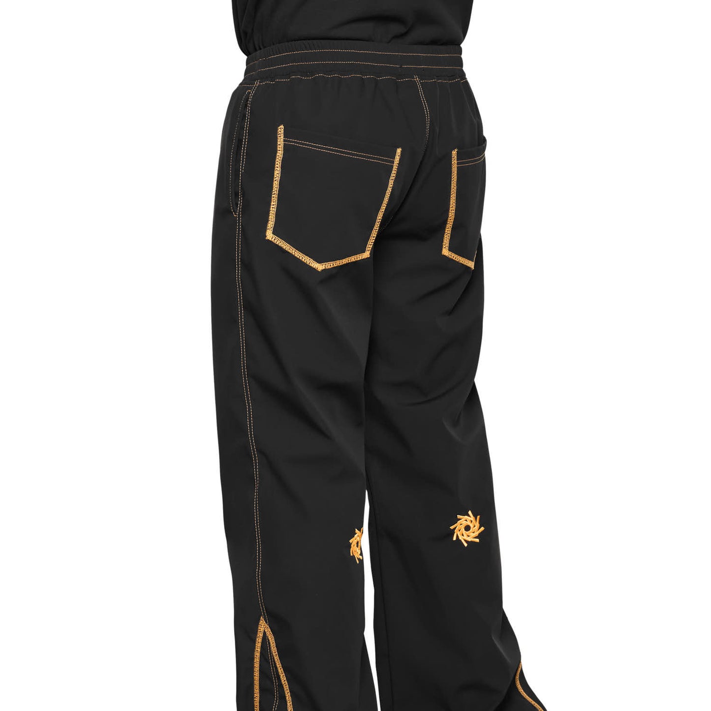 Overlocked Black Trousers