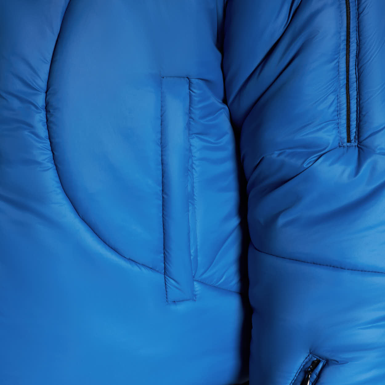 Blue Wavy Puffer Jacket