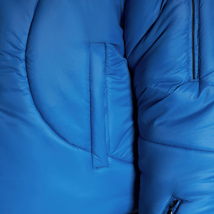Blue Wavy Puffer Jacket