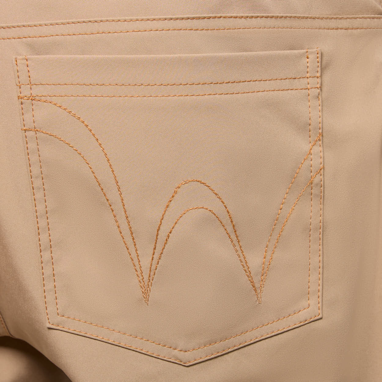 Flared Beige Nylon Trousers