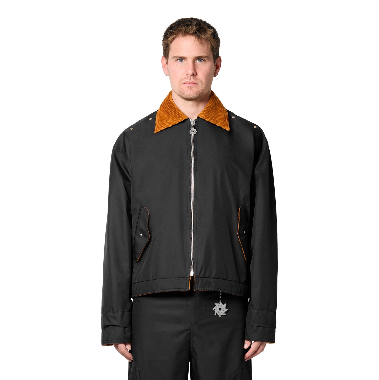 Black Workwear Nylon Jacket