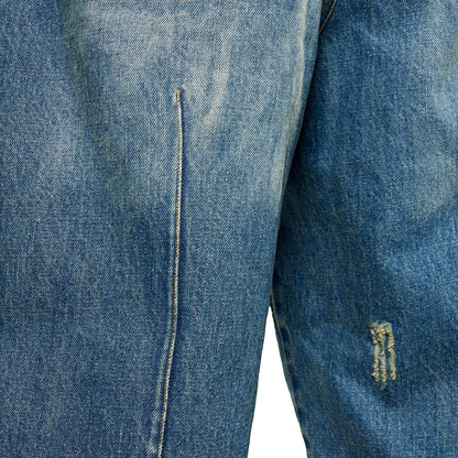 Faded Reflective Denim Shorts