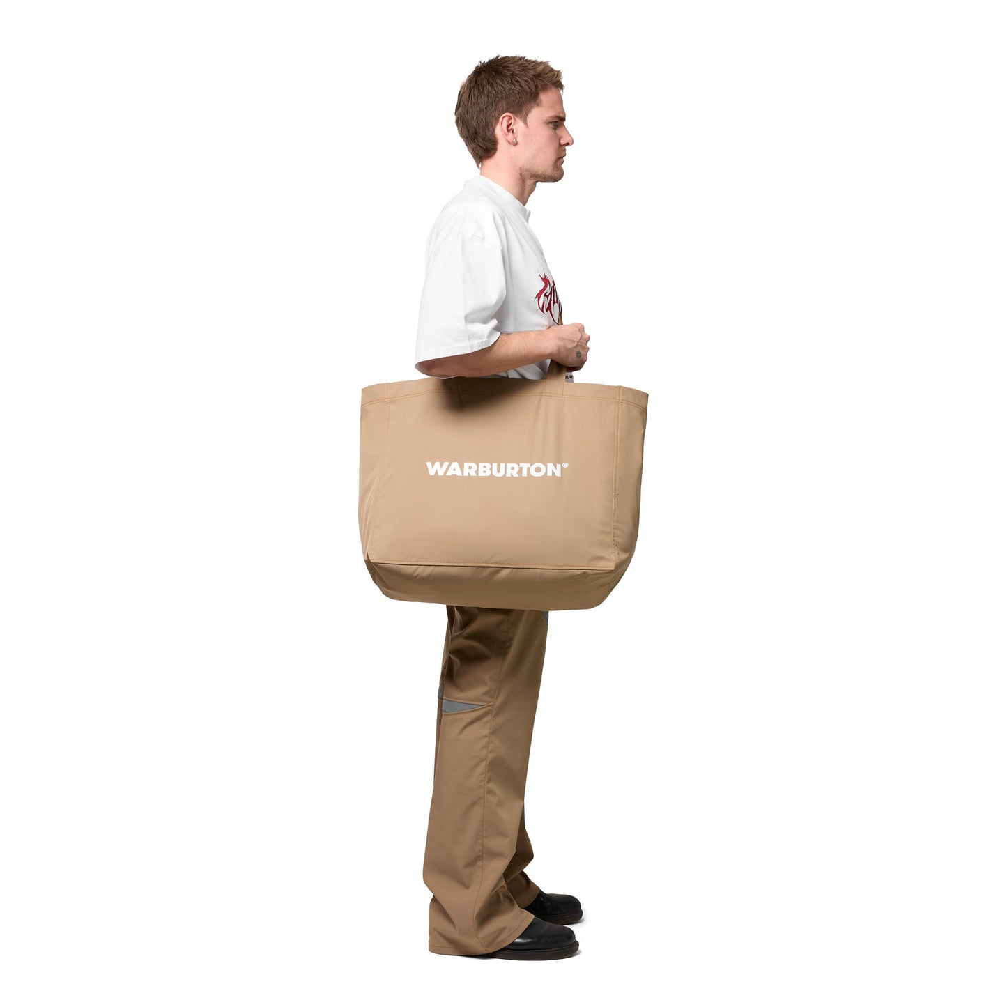 Beige Nylon Tote Bag