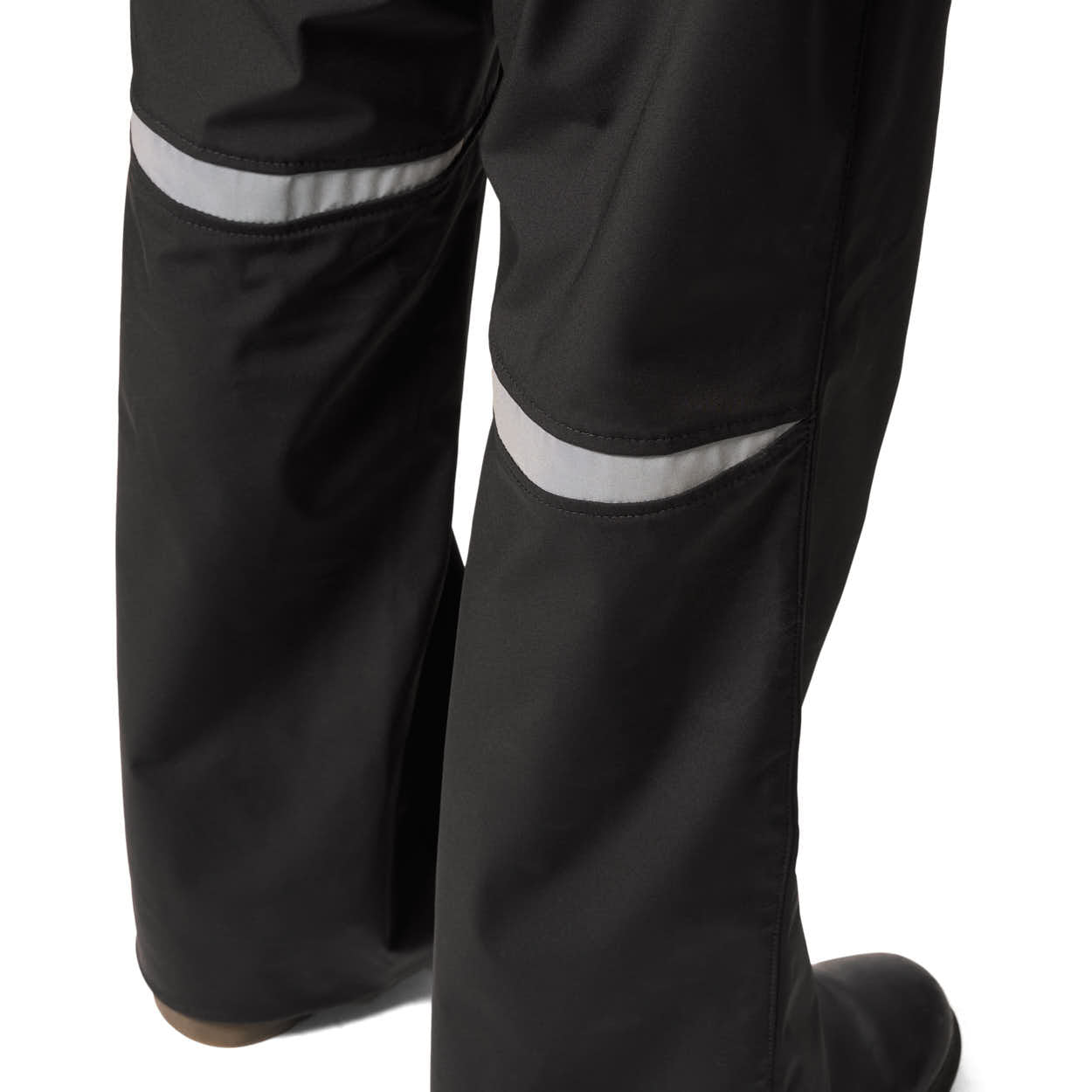Flared Black Nylon Trousers