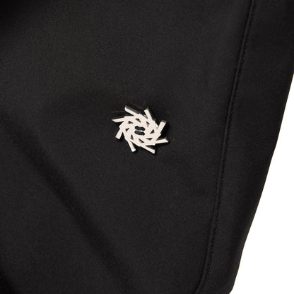 Flared Black Nylon Trousers