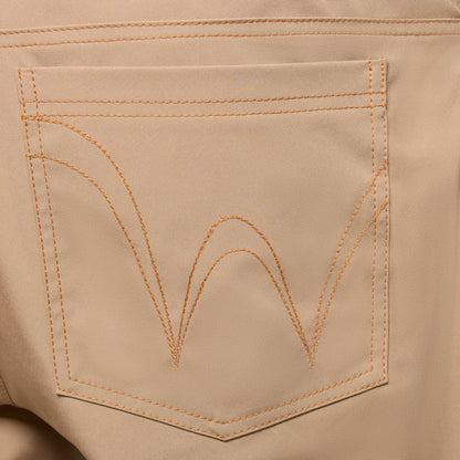 Flared Beige Nylon Trousers