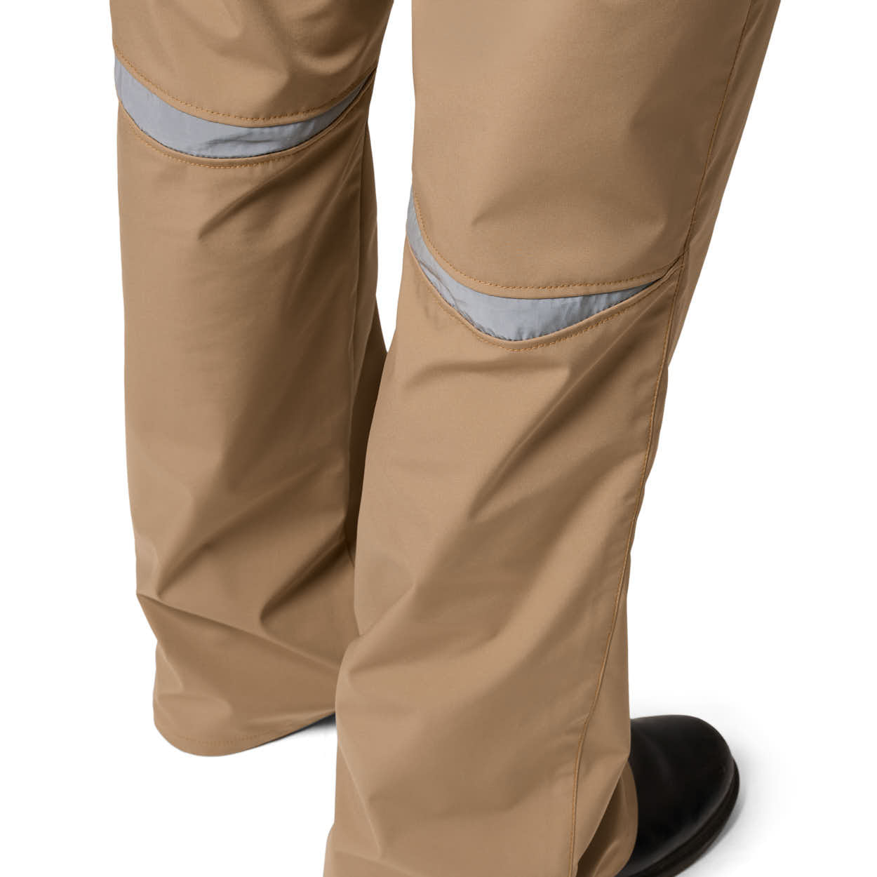 Flared Beige Nylon Trousers